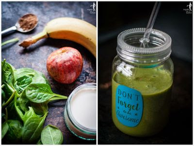 Koktajl szpinakowo-jabłkowy o nucie szarlotki