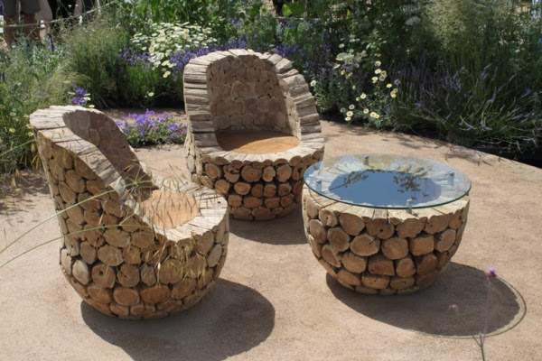 Unique Outdoor Furniture Idea Handmade From Oak Wood