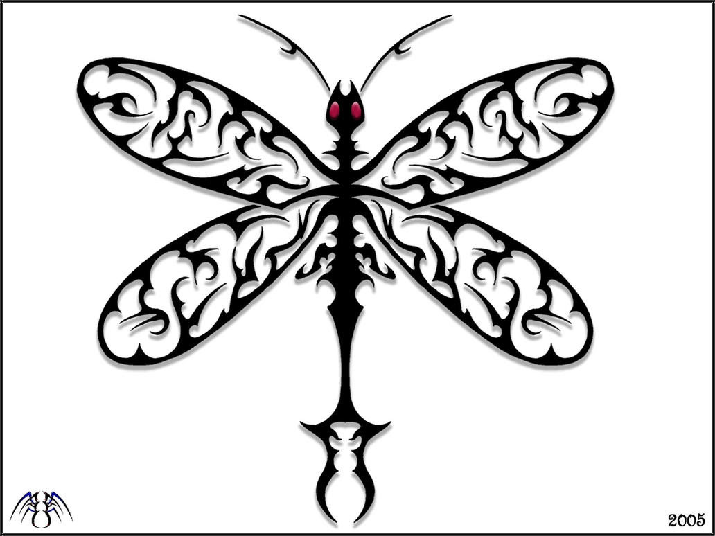 Tribal Dragonfly - dragonfly tattoo