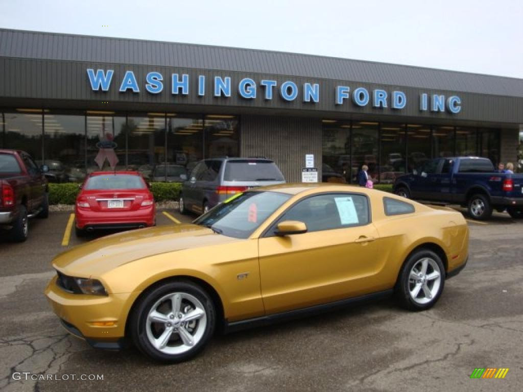 2010 Sunset Gold Metallic Ford Mustang Gt Premium Coupe 29064780 Gtcarlot Com Car Color Galleries