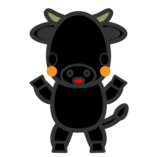 かわいい牛の無料イラスト 商用フリー オイデ43