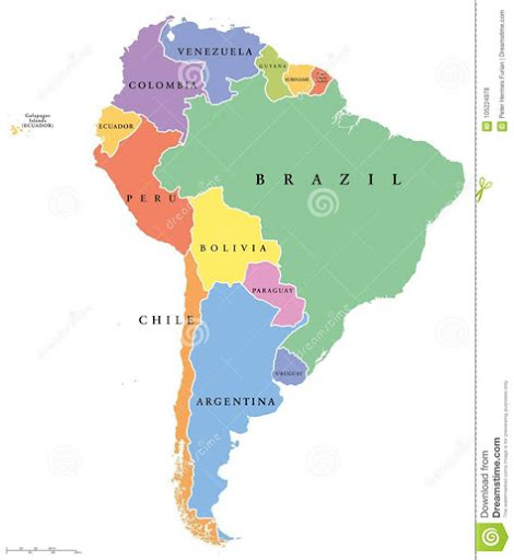 South America Map Countries Only