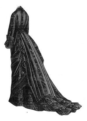 1876 Black Faille Dress Pattern