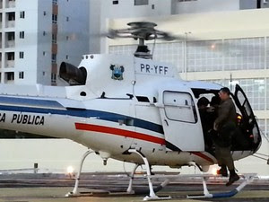 Helicóptero Potiguar 1 foi usado no resgate de acidentada no RN (Foto: Jorge Talmon/Inter TV Cabugi)