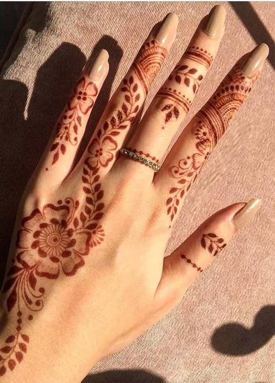 Paling Populer Gambar Henna Simple Telapak Tangan, Yang Banyak Di Cari!