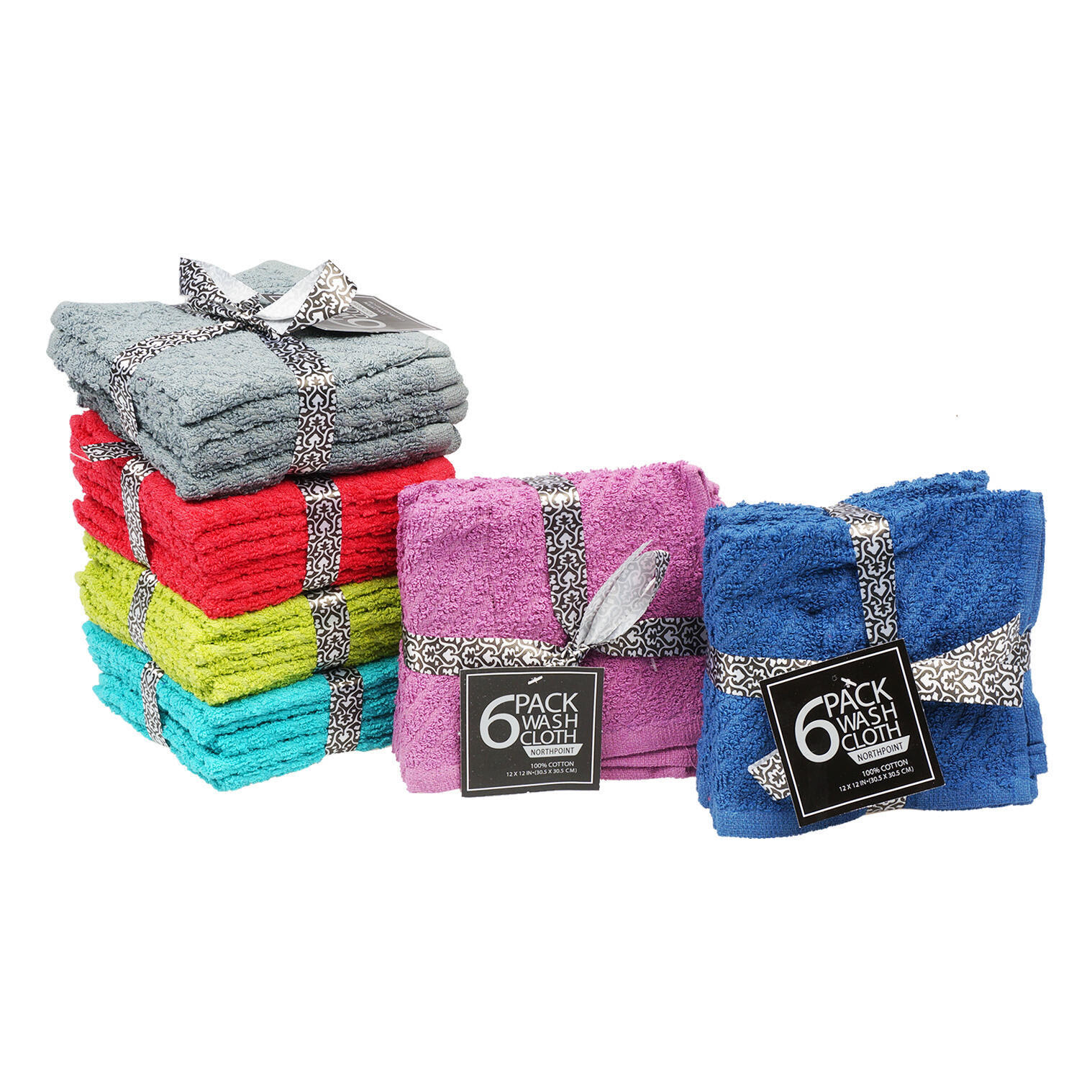 Wholesale 6 Pack Wash Cloth - Assorted Colors (SKU 2349507 ...