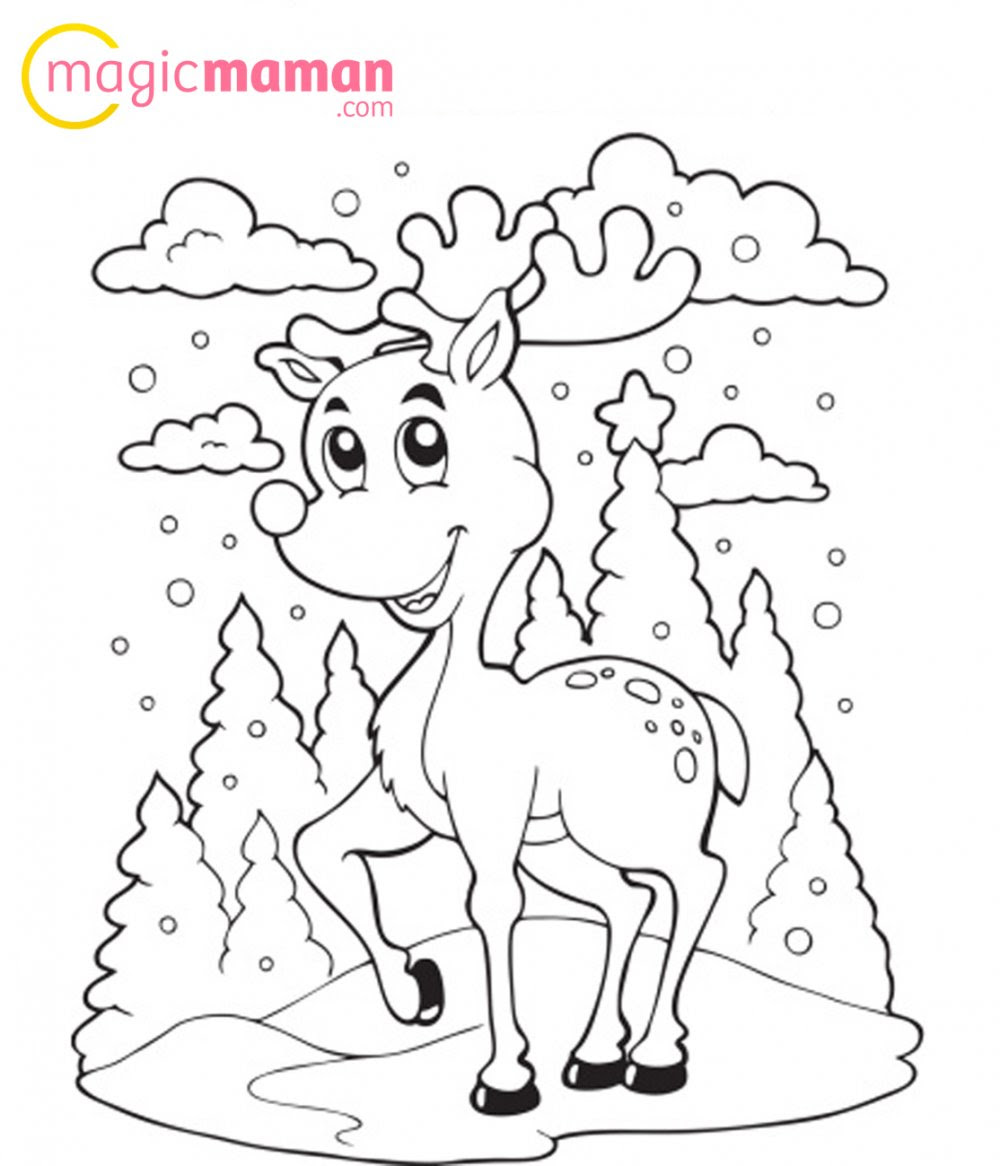 Un joli coloriage festif   imprimer pour faire patienter votre loulou avant No l