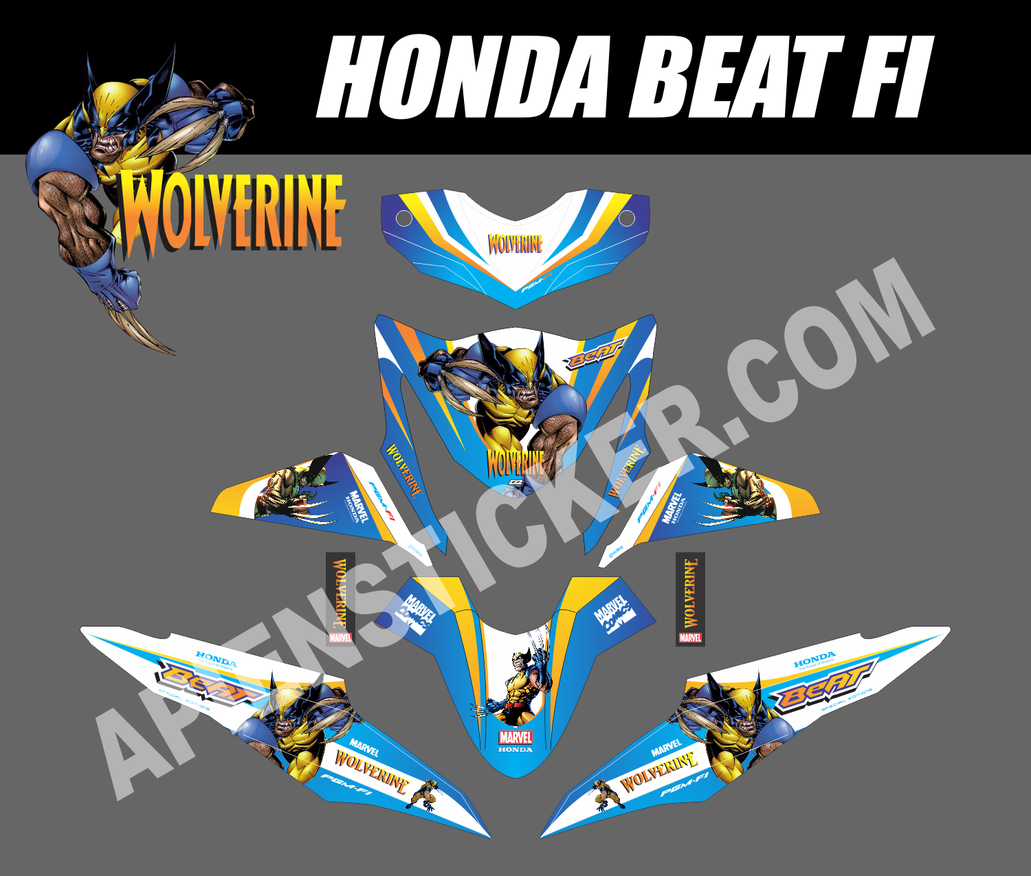 Striping Motor Honda Beat FI Injection Apien Sticker Striping Motor Honda Beat FI Injection Apien Sticker