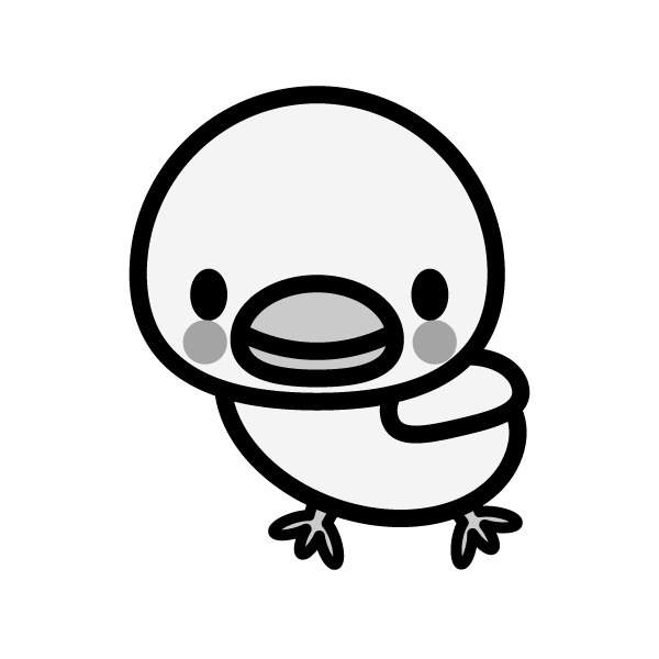モノクロでかわいいひよこの無料イラスト 商用フリー オイデ43