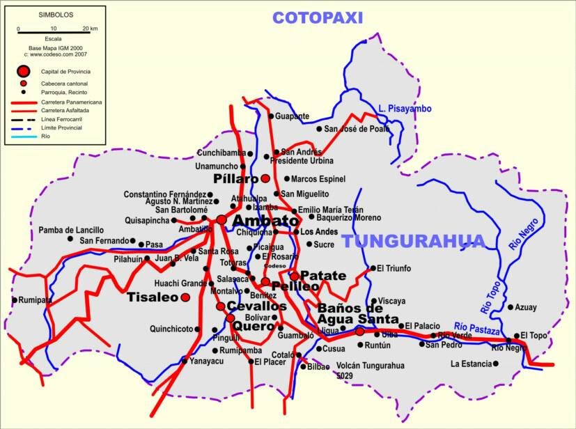 Tungurahua Ambato Banos Mapas Provincias Map Of Provinces Landkarten Provinzen Ecuador Sudamerika Movil Mobile