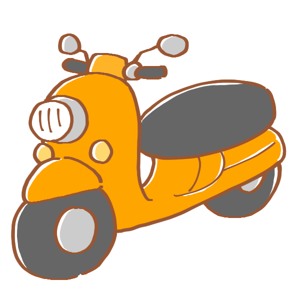 オレンジ色のスクーターのイラスト かわいいフリー素材が無料のイラストレイン