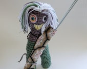 SALE Lady Fab Monsters - OOAK Crocheted Project Knitting Needle and Crochet Hook Holder - knotbygranma