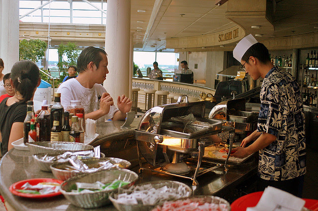 The Solarium Cafe serves pizza, burgers, fries and snacks until 2am