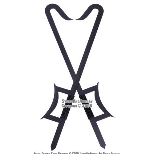 Martial Art Kung Fu Wu Shu 2 Pcs Hook Swords Set Black