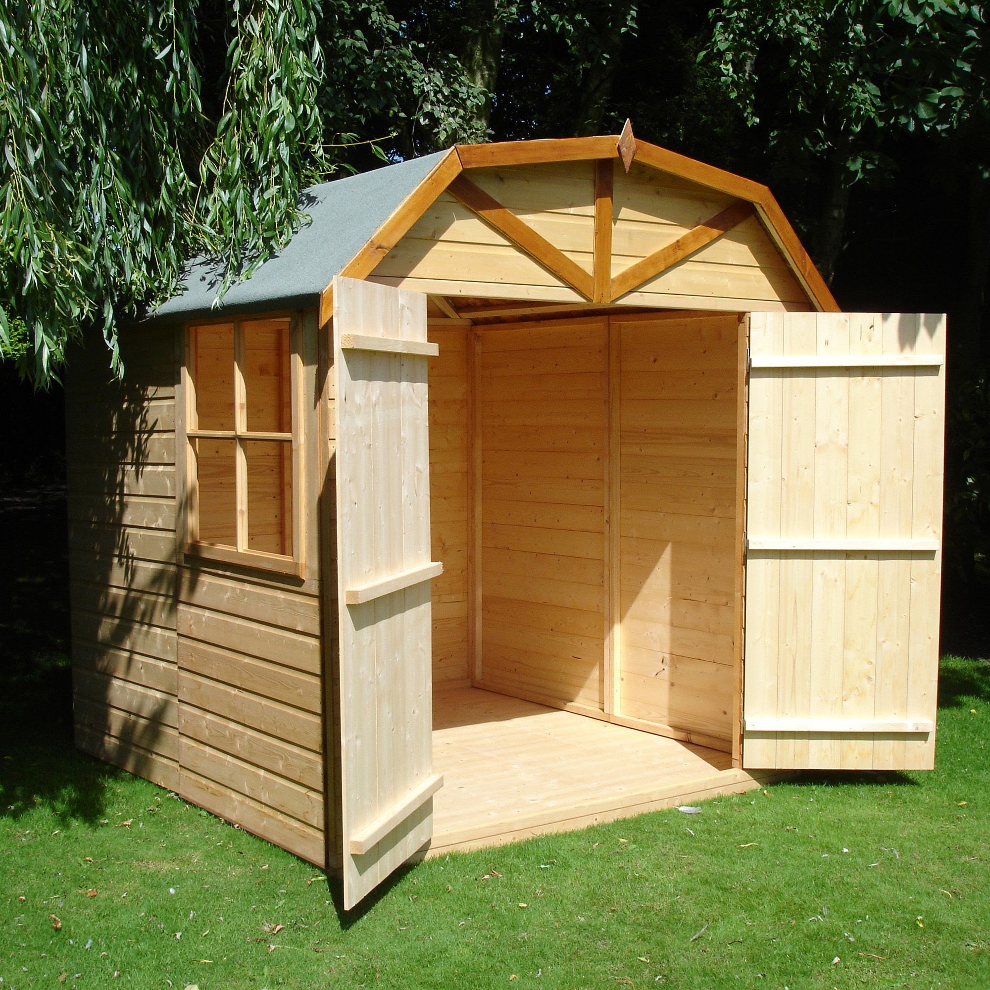 7x7 double door dutch apex shiplap wooden shed with