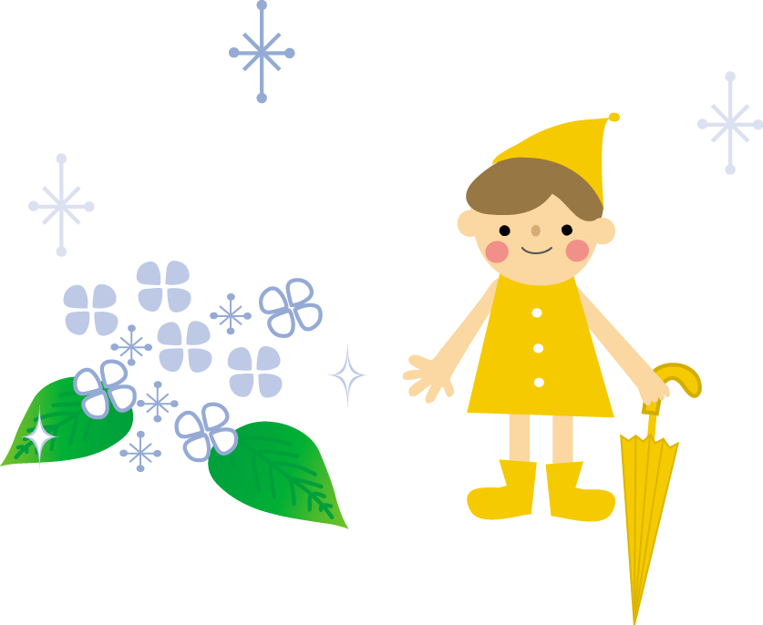 梅雨 雨 傘 のイラスト 無料 フリー素材
