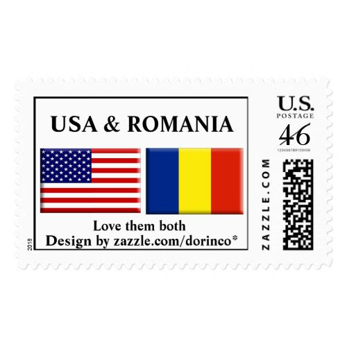 USA & ROMANIA flag Customized stamp