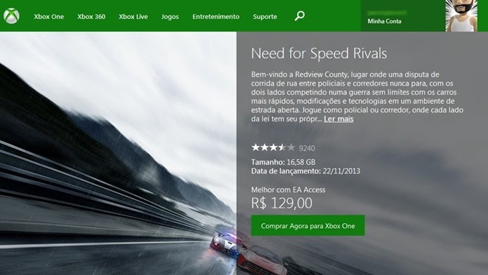 O Xbox Marketplace também pode ser acessado via PC (Foto:Reprodução/Cássio Barbosa)