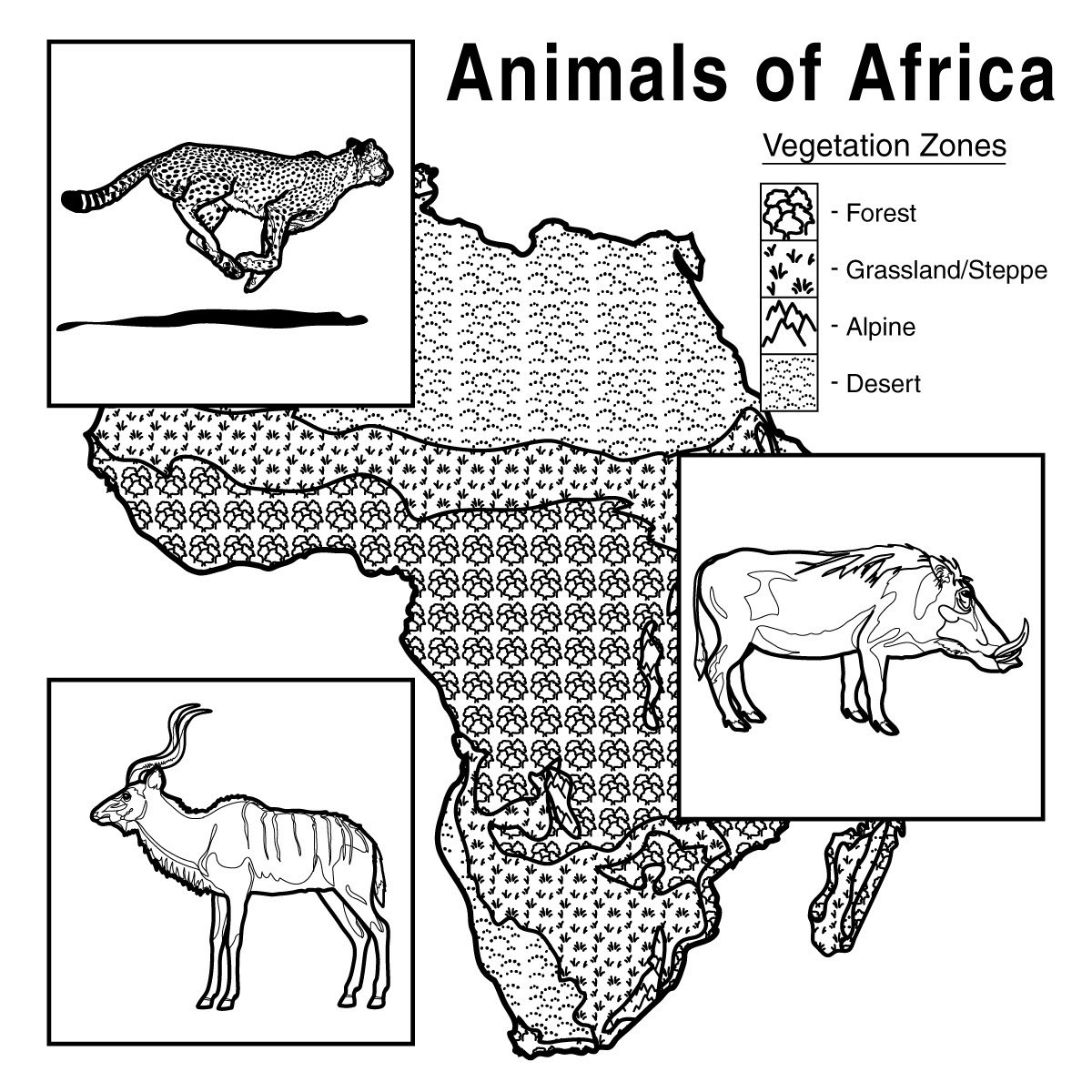 Africa coloring pages to download and print for free