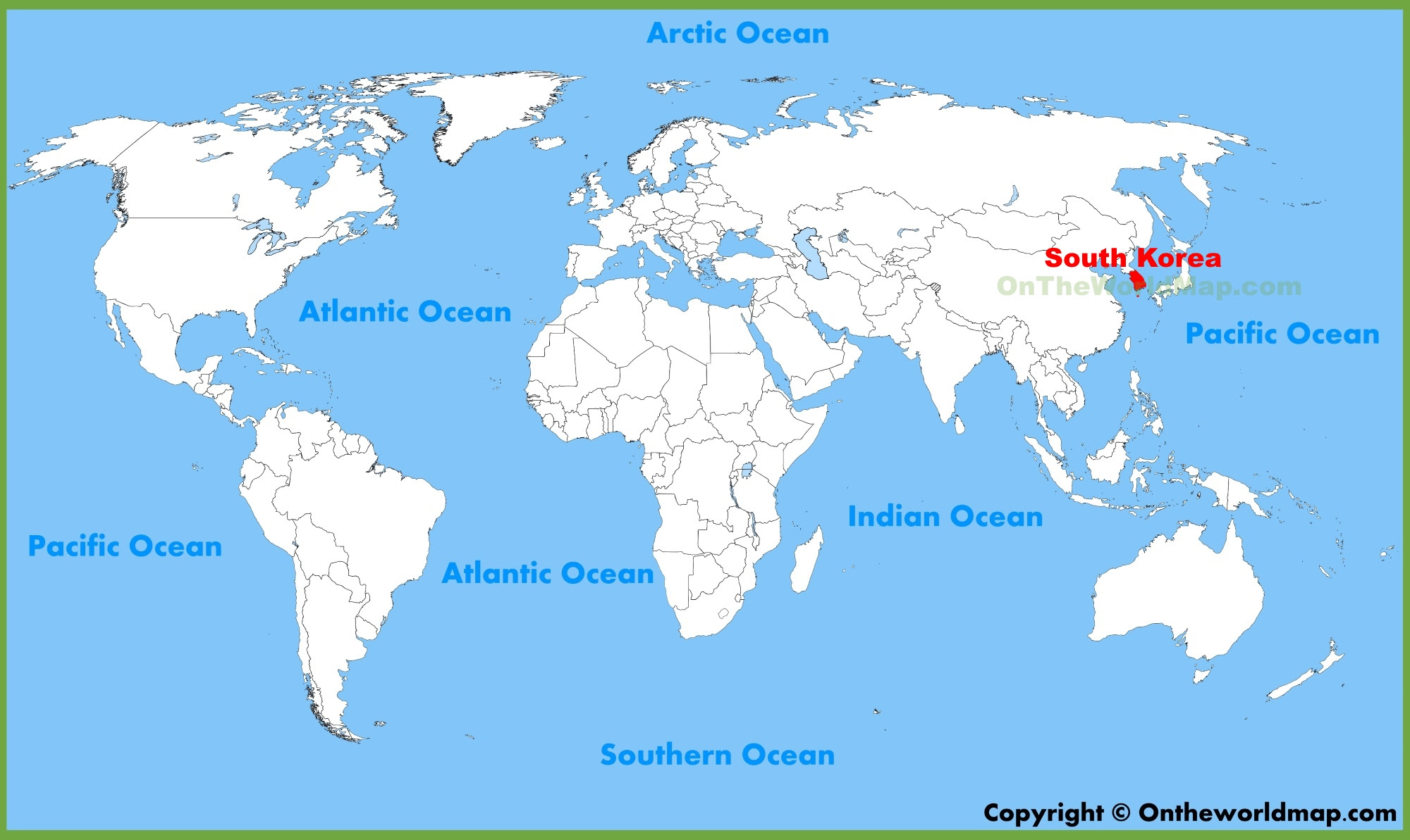 Where Is South Korea On The World Map South Korea location on the World Map