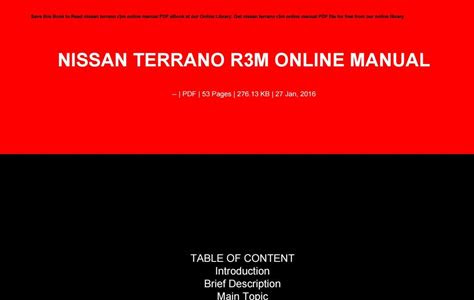 Download PDF Online manual terrano r3m Gutenberg PDF