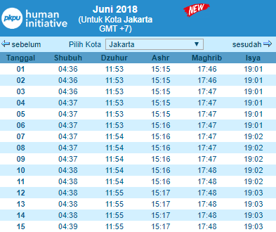 Jadwal Imsakiyah dan Jadwal Buka Puasa Ramadhan 1439 H 