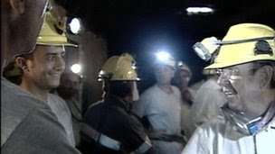 Still from video - the miners underground