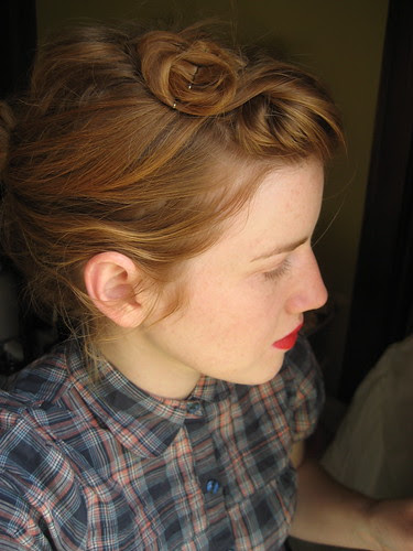 red lipstick.
