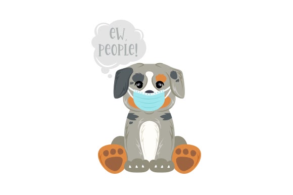 Free SVG Download Dog Wearing a Face Mask SVG File Compatible with Silhouette