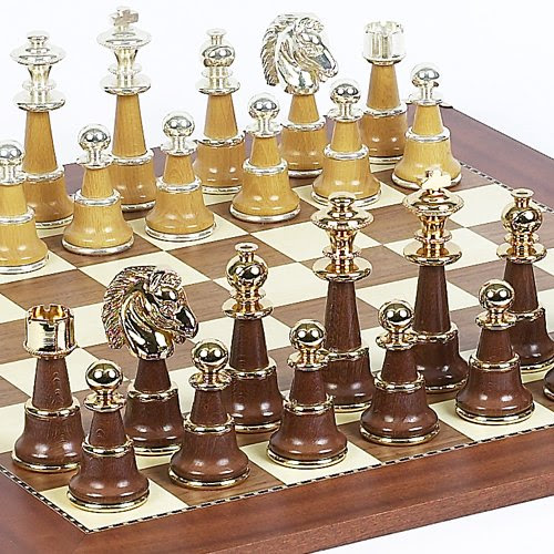 Sorrento Chessmen From Italy & Astor Place Chess Board From Spain