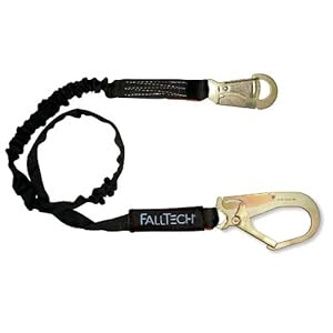 FallTech 82463 Heavyweight 6-Foot Shock Absorbing Lanyard with Rebar Hook