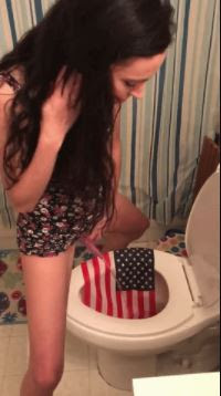 Woman Urinates on American Flag in Viral Facebook Video and Gets Serious Death Threats