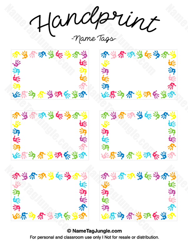 handprint name tags