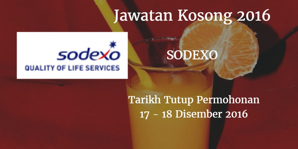 Jawatan Kosong SODEXO 17 - 18 Disember 2016
