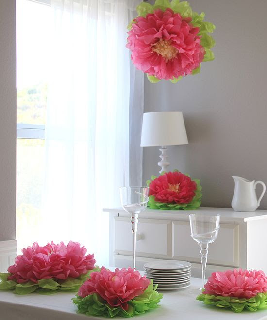 Watermelon Pink Flower Pom Set