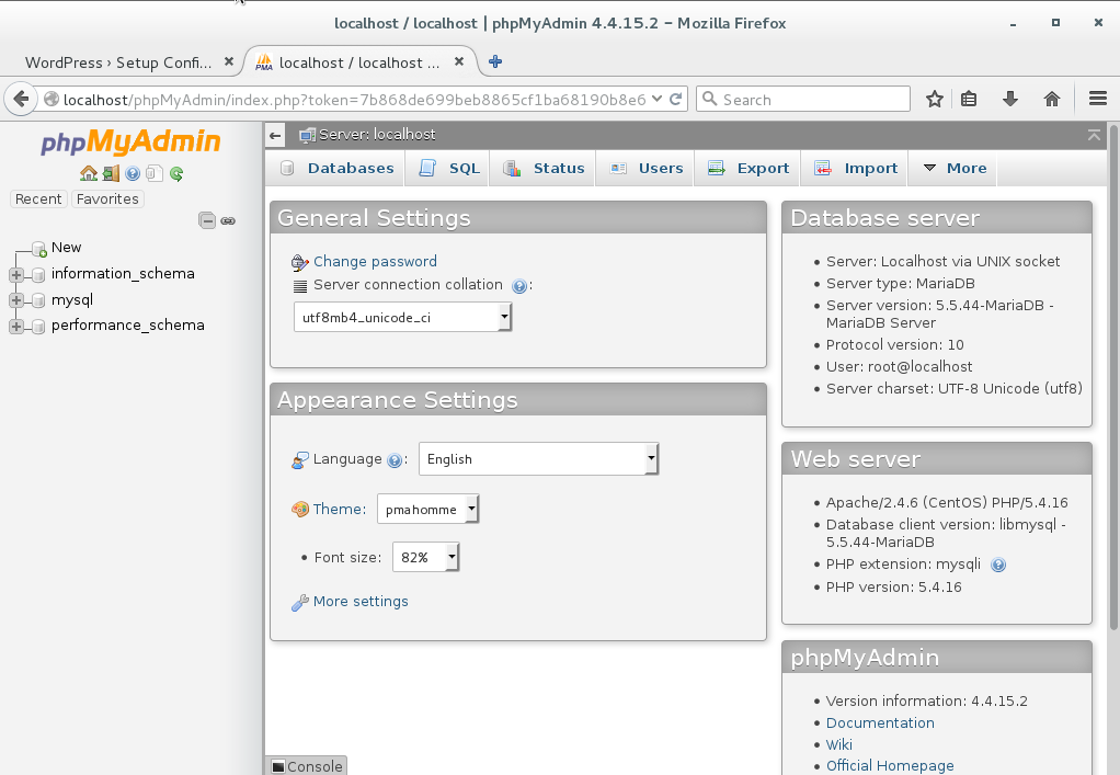 phpmyadmincenos7