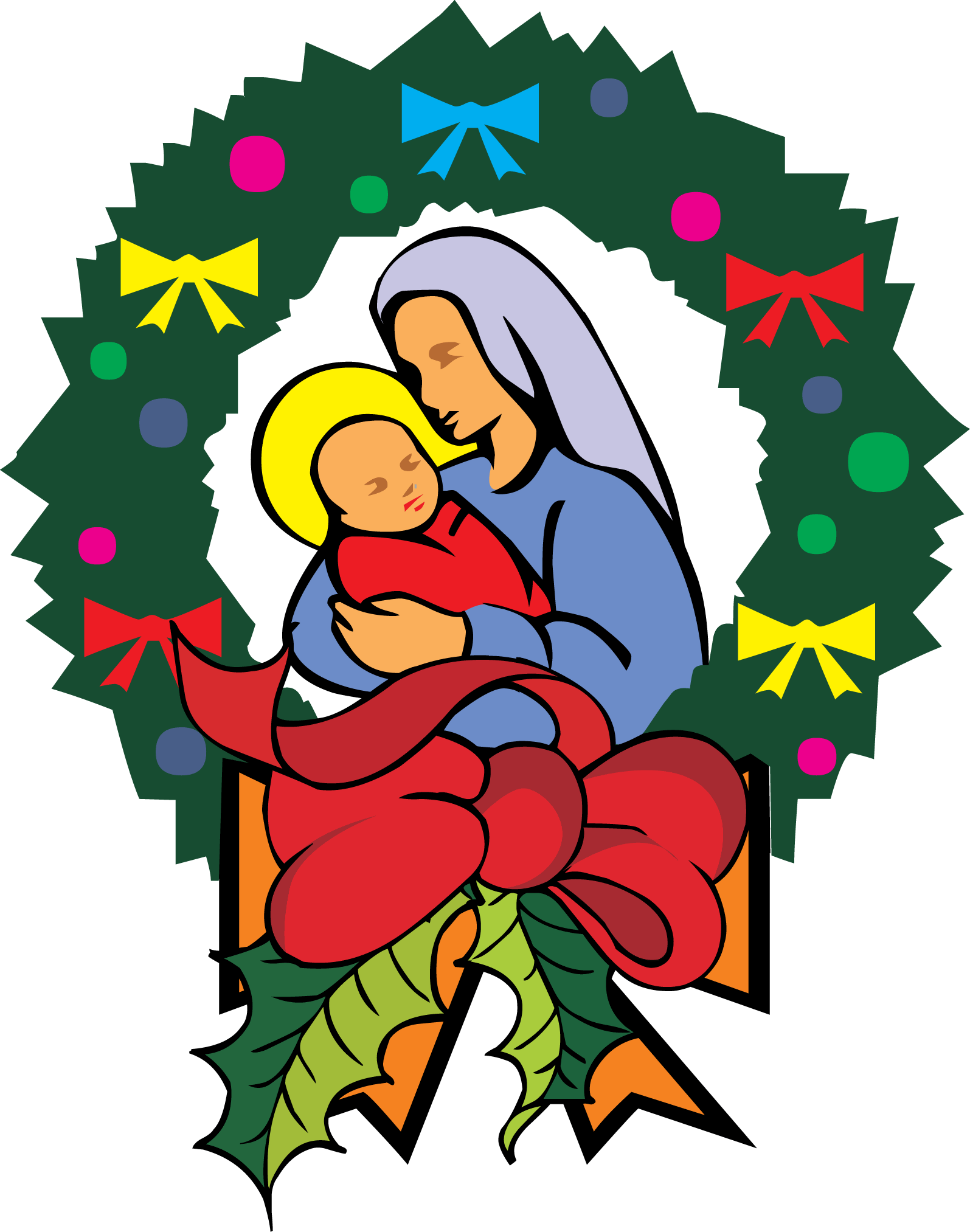 1595x2026 Baby Jesus Mary and Joseph Clipart