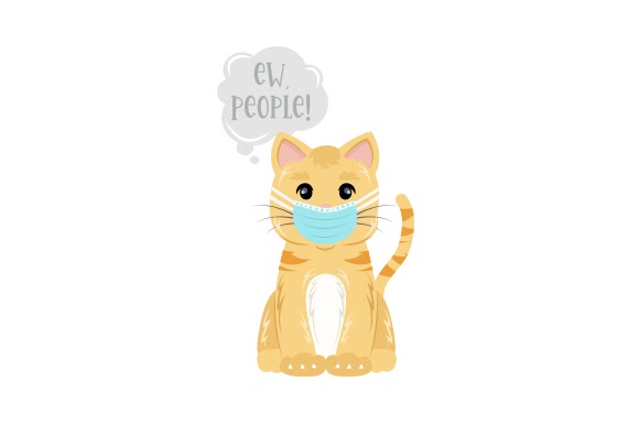 Download Download Cat Wearing a Face Mask SVG File Compatible with Cameo Silhouette Studio, Cricut and other cutting machines for any crafting projects.