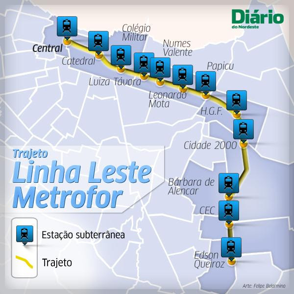 Resultado de imagem para metro fortaleza leste