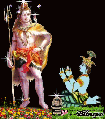 Mahadeva gives his darshan to Krishna