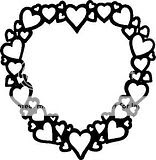 Black and white heart valentine's day border clipart for free download.
