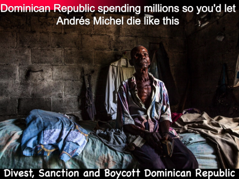 Andrés Michel_Boycott Domino Sugar. The DR is spending millions so you'd let Michel die like this. Andrés Michel, 75, lost an eye cultivating cane meant for the sugar company Central Romana. Michel still works the fields, but for a different company. Photo Source: Aljazeera