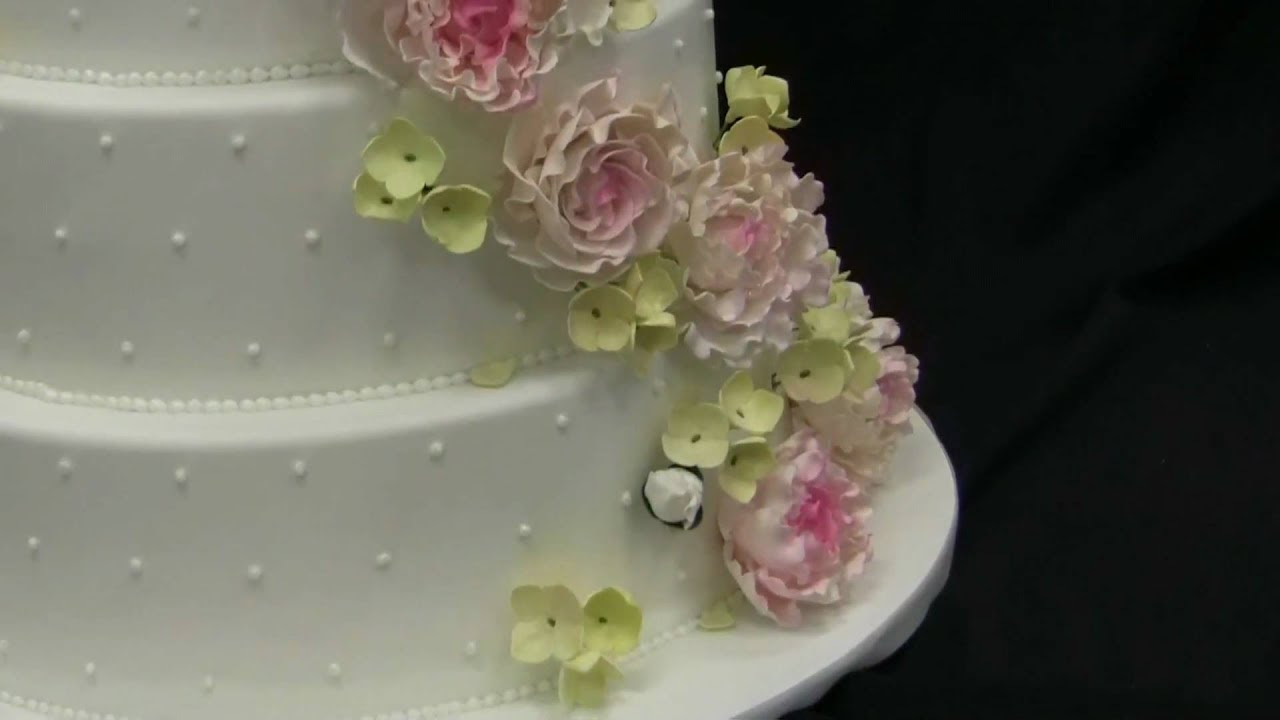 Flower Wedding Cake YouTube Flower Wedding Cake YouTube