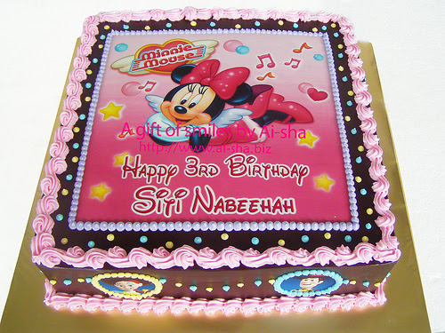 Birthday Cake Edible Image Minnie Mouse