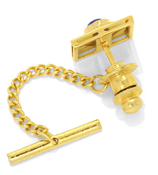 Original-Foto 2, SUPER-SAFIR KRAWATTEN-STECKER REVERS-STICKER 18K LUXUS!