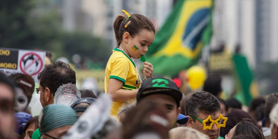 manifestação na avenida Paulista, no dia 13 de março. (Foto: Ricardo Nogueira/ Epoca)