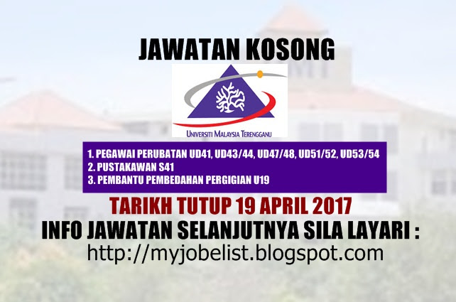 Jawatan Kosong Di Universiti Malaysia Terengganu Umt 19 April 2017 Nak Info Jauh