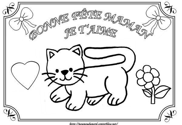 Coloriage Tableau Chat Fete Des Meres