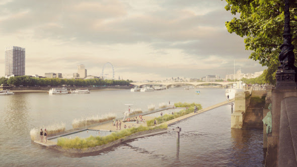 Piscina flotante en Londres