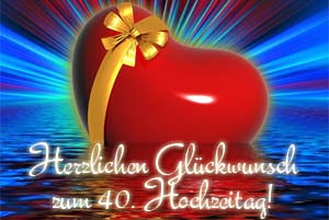 40. Hochzeitstag Glückwünsche für Karten